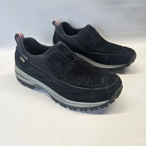 Merrell Polar Mocs Black Suede Loafers Clogs Slip Ons Waterproof Womens 10